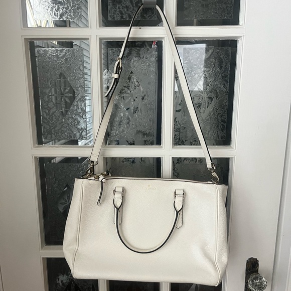 Kate Spade White Leather Tote Bag | Designer Handbag - Picture 3 of 5
